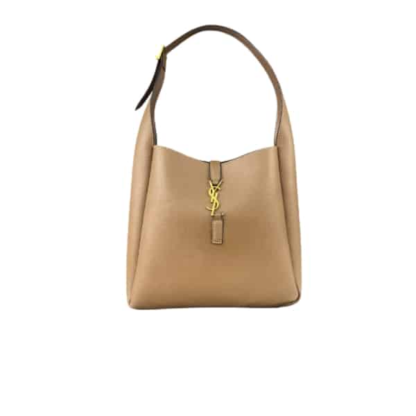 SAINT LAURENT LE 5 À 7 SOFT SMALL HOBO BAG IN SMOOTH LEATHER BROWN