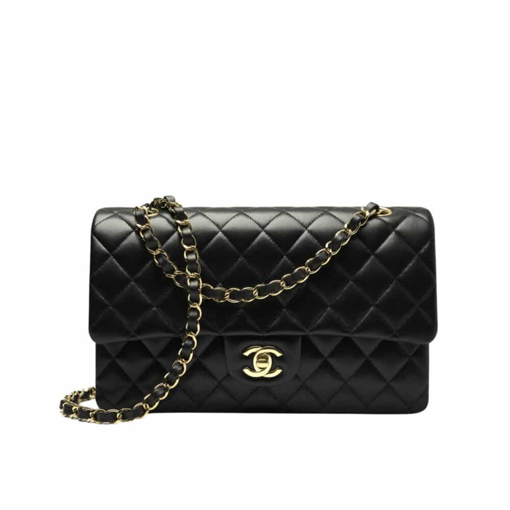 CHANEL MEDIUM FLAP BAG BLACK 25CM A01112 Y01295 94305