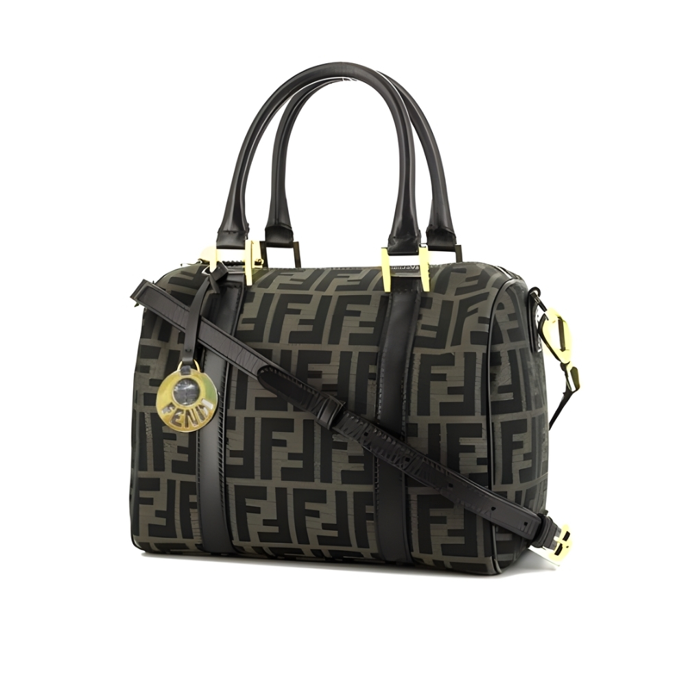 FENDI BAGS TOBACCO ZUCCA BLACK 30CM