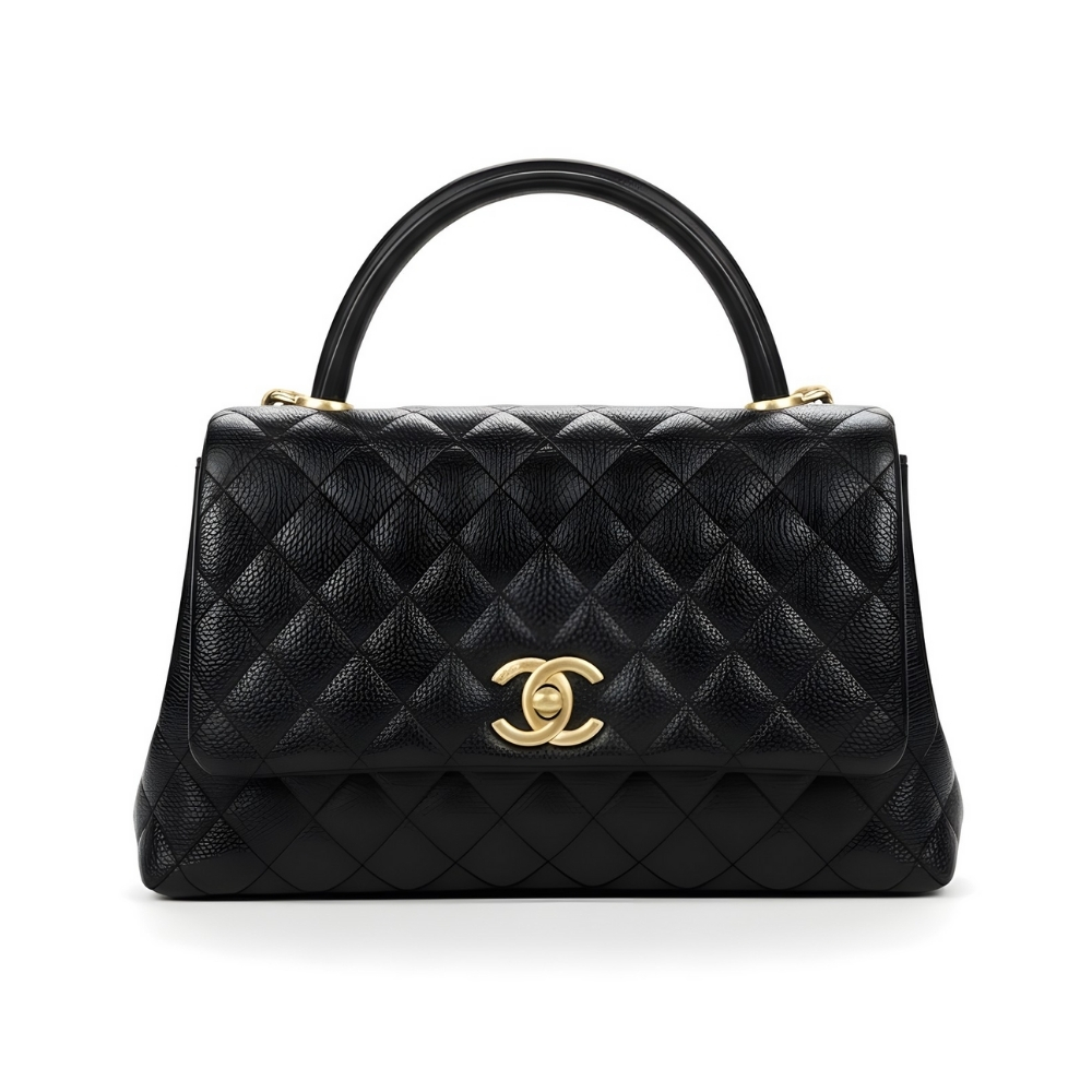 Chanel Medium Coco Handle Bag Black 26Cm