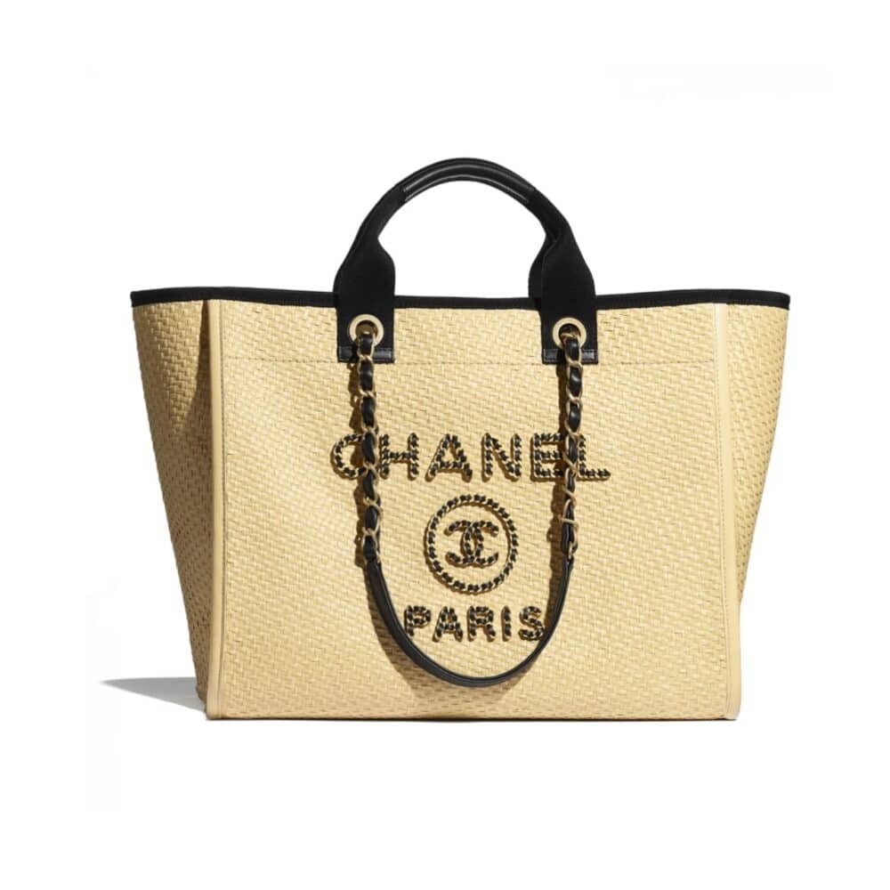 CHANEL DEAUVILLE LARGE SHOPPING BAG BEIGE 38CM A66941 B05086 NB586