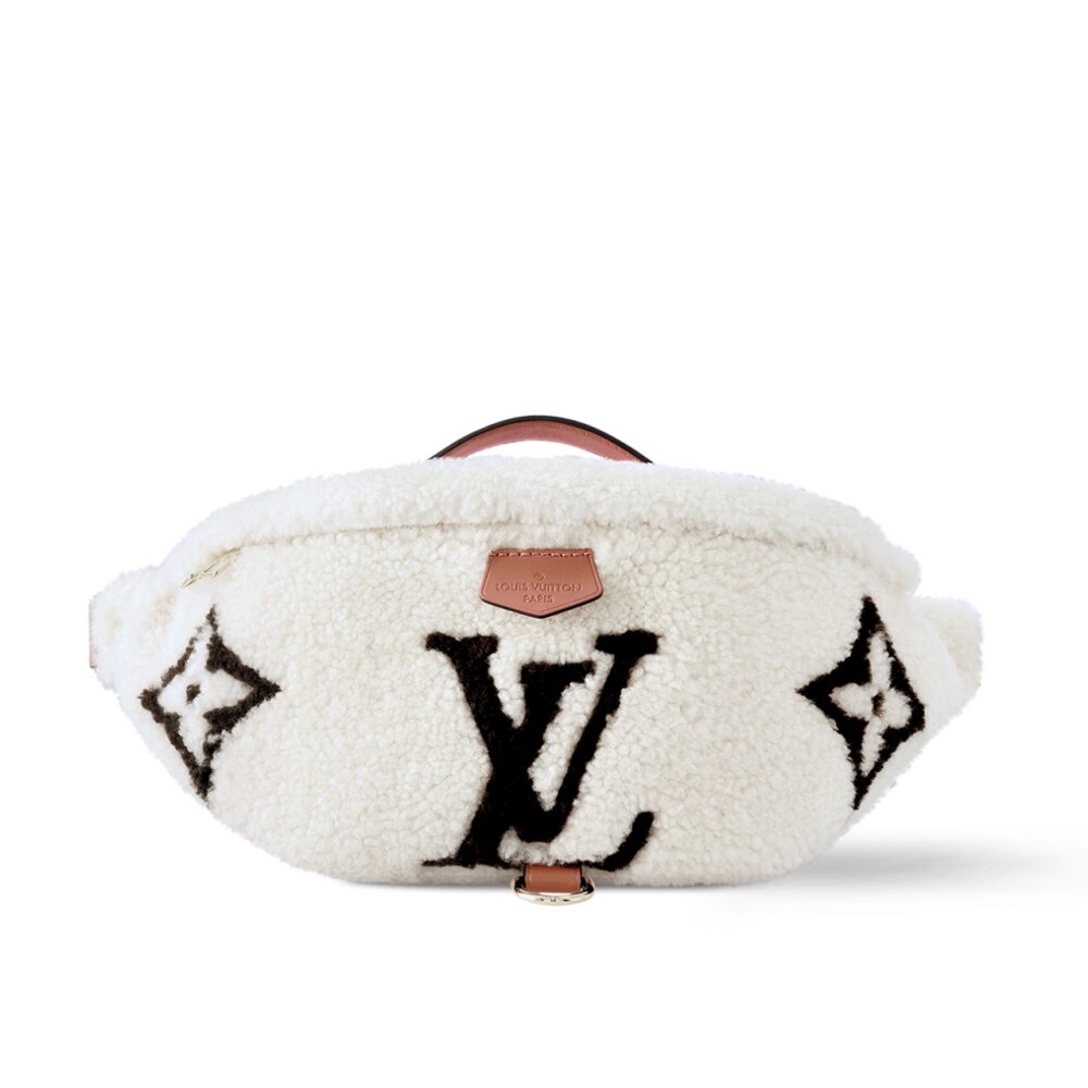 LOUIS VUITTON BUMBAG MONOGRAM TEDDY FLEECE WHITE 37CM