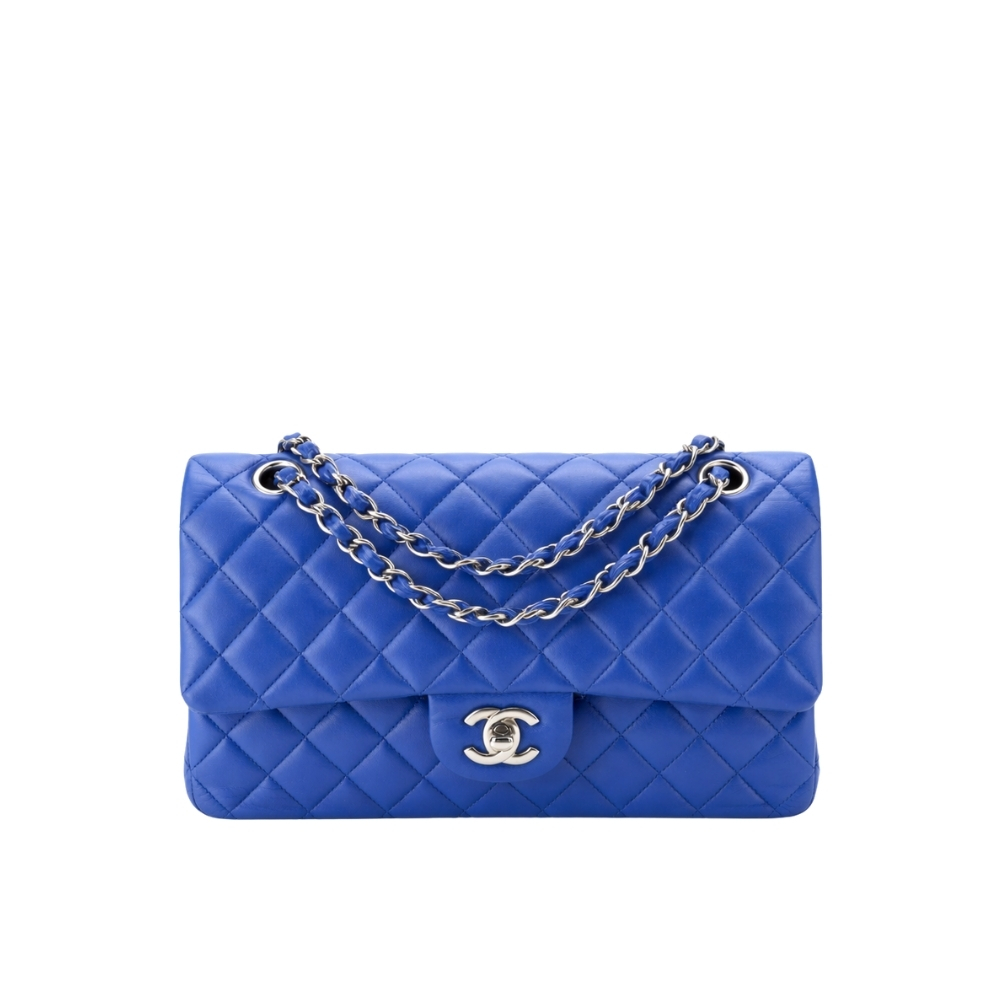 Chanel Classic Medium Flap Navy And Gold 25Cm