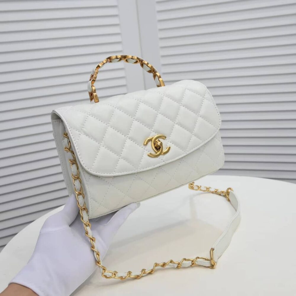CHANEL MINI FLAP HANDLE WHITE 25CM - Image 6