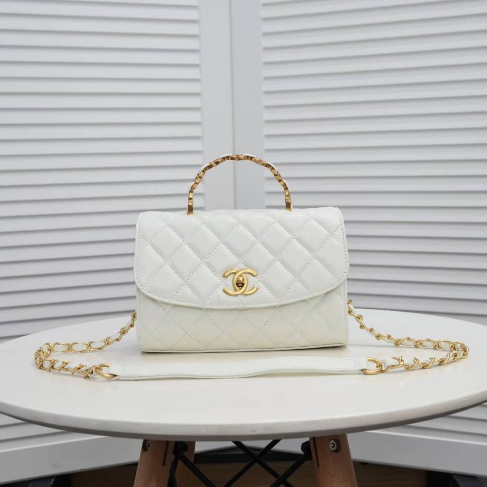 CHANEL MINI FLAP HANDLE WHITE 25CM - Image 3