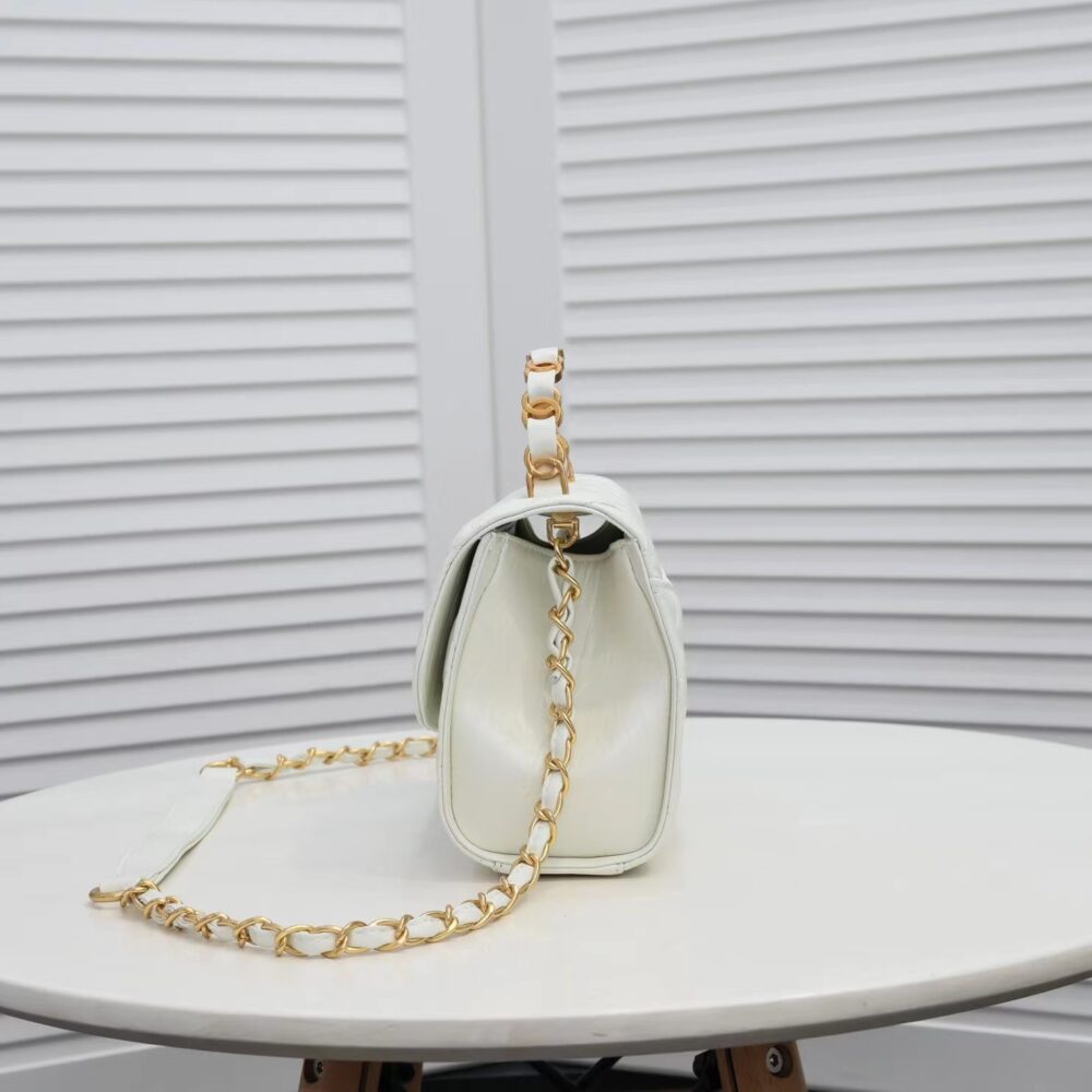 CHANEL MINI FLAP HANDLE WHITE 25CM - Image 4