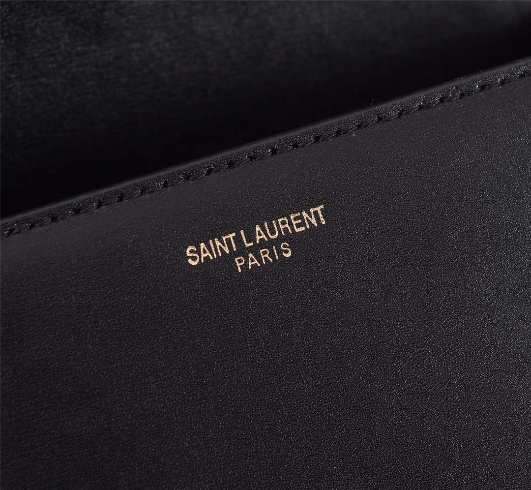 SAINT LAURENT CASSANDRA MEDIUM TOP HANDLE BAG BLACK GOLD 24CM 623931BOW0W1000 - Image 6