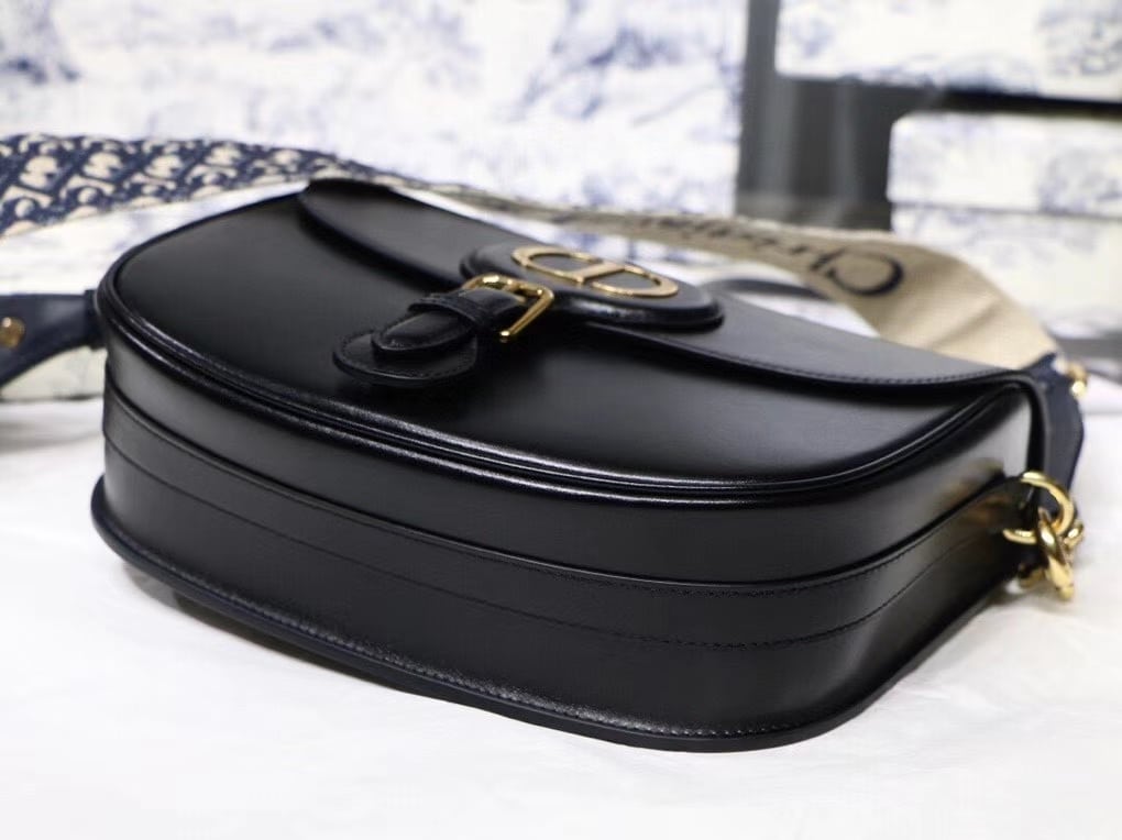 DIOR LARGE BOBBY BAG BLUE DIOR OBLIQUE EMBROIDERY BLACK 27CM M9320UMOB M941 + LEATHER STRAP - Image 5