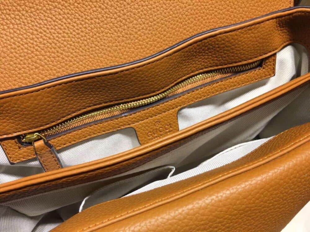 GUCCI GG MARMONT LEATHER SHOULDER BAG BROWN 28CM - Image 2