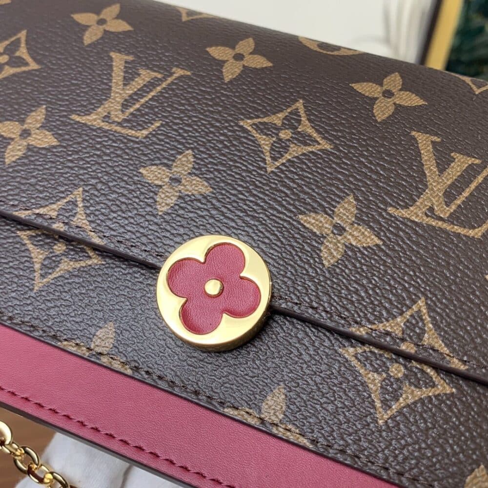 LOUIS VUITTON FLORE CHAIN WALLET FUCHSIA 17CM M69578 - Image 7
