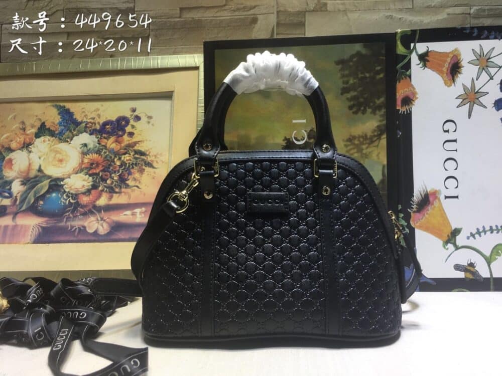 GUCCI GG DOME SATCHEL SHOULDER BAG BLACK 24CM 449654 BMJ1G 1000 - Image 3
