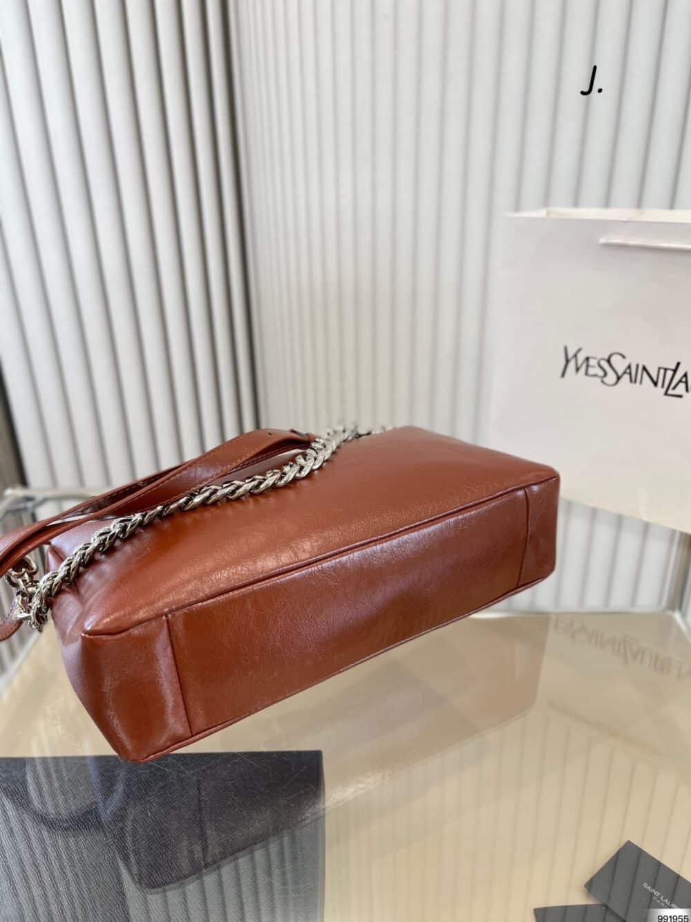 SAINT LAURENT SMOOTH LEATHER MEDIUM PEDRO BAG BROWN - Image 6