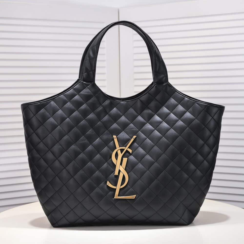 SAINT LAURENT ICARE MAXI SHOPPING BAG IN QUILTED BLACK 58CM 698651AAANG1000 - Image 9