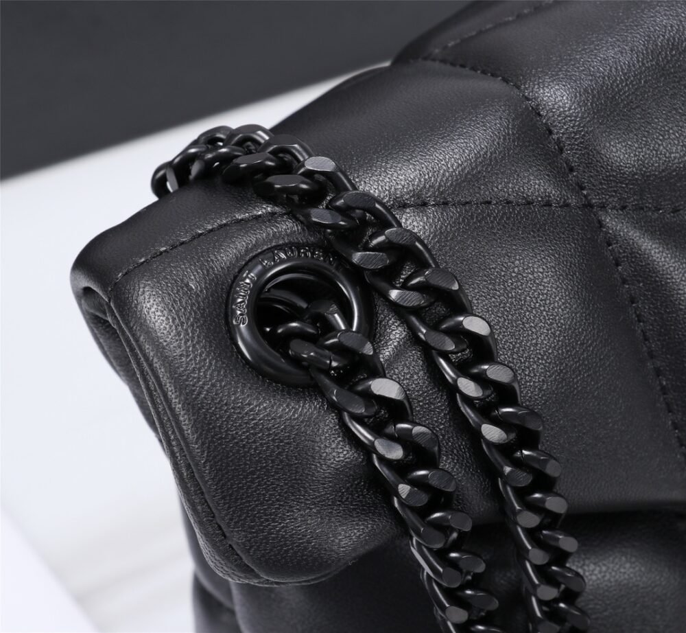 SAINT LAURENT PUFFER SMALL CHAIN BAG IN QUILTED BLACK NOIR 5774761EL081000 - Image 9