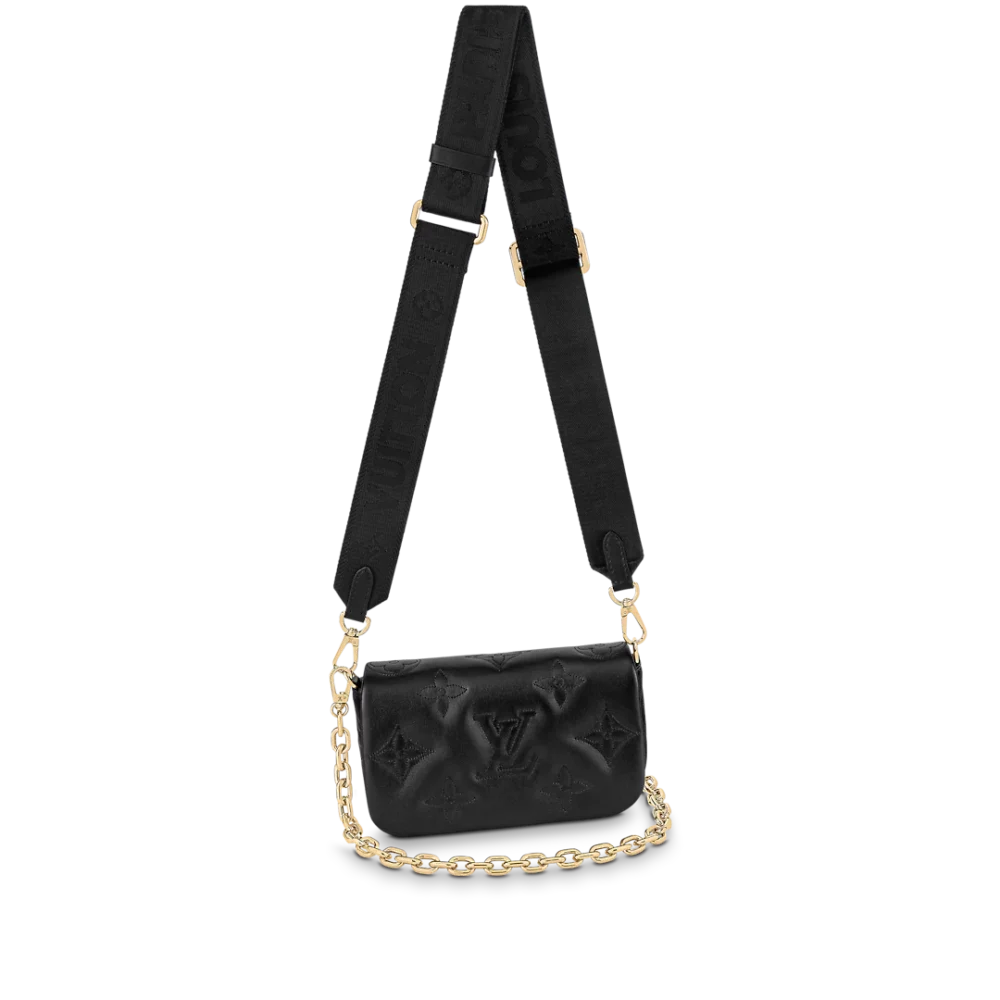 LOUIS VUITTON WALLET ON STRAP BUBBLEGRAM BLACK M81398