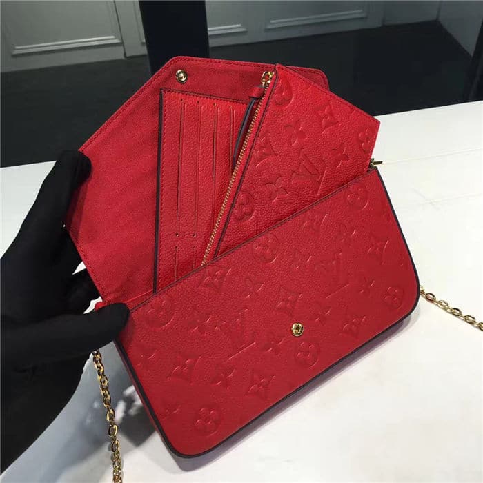 LOUIS VUITTON POCHETTE FÉLICIE RED 21CM M63700 - Image 3