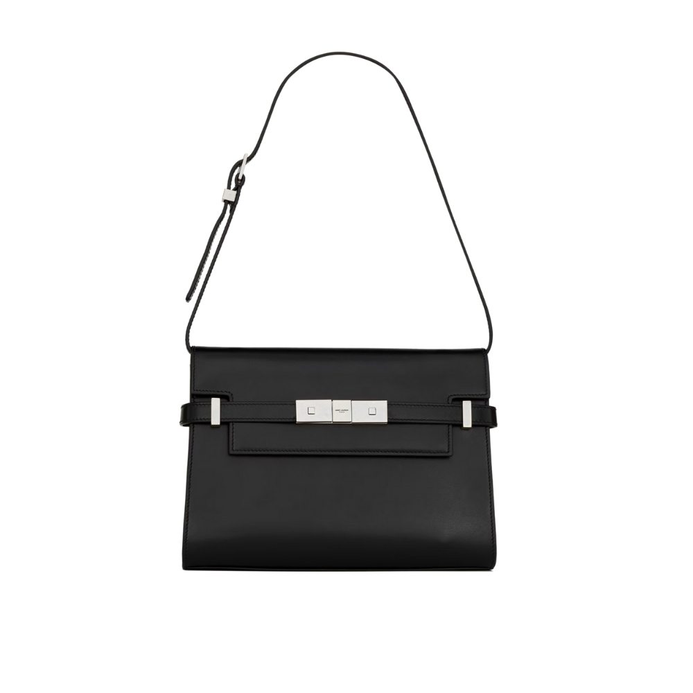 SAINT LAURENT MANHATTAN SMALL IN BOX BLACK SILVER 25CM