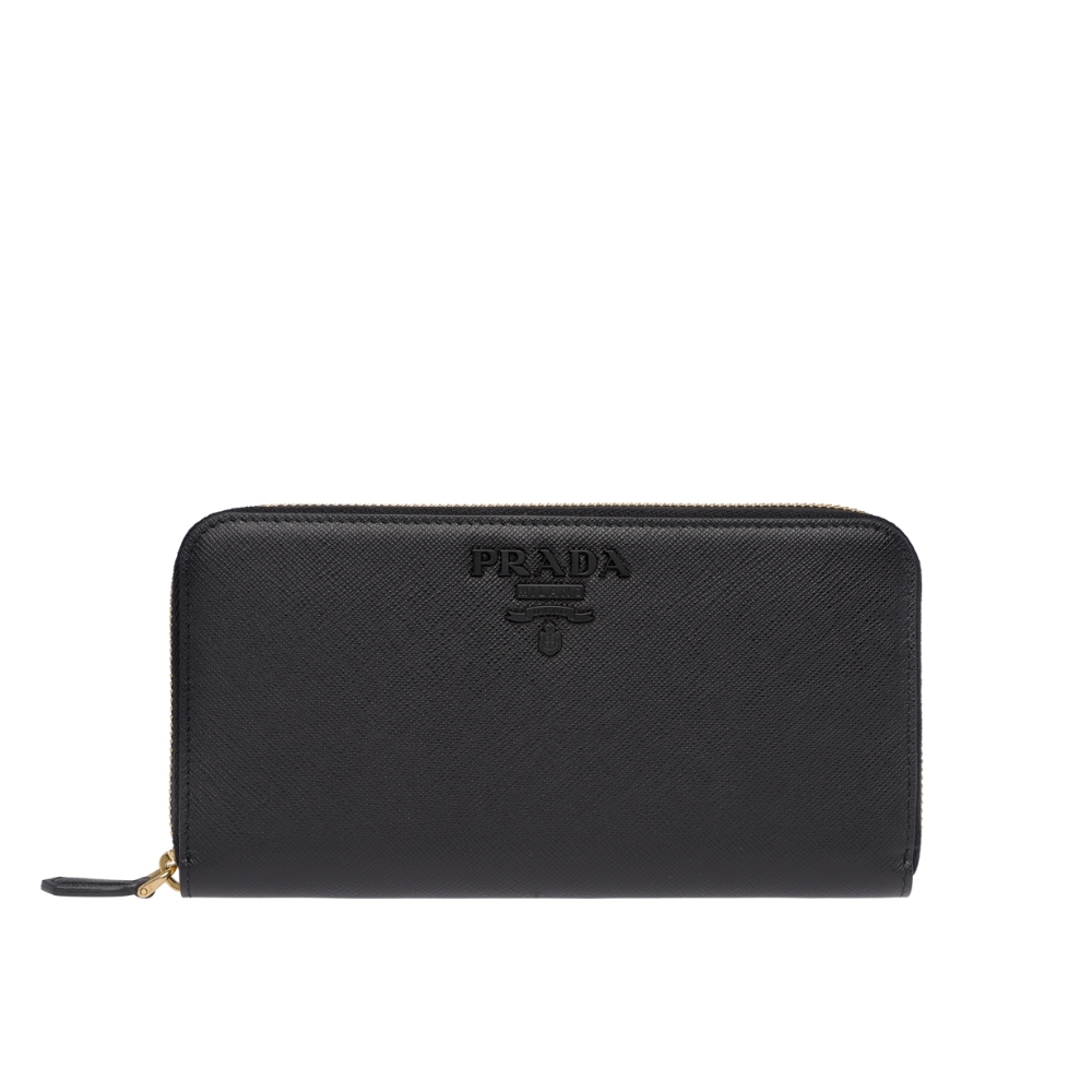 PRADA LARGE SAFFIANO LEATHER WALLET FULL BLACK 19CM 1ML506 2EBW F0002