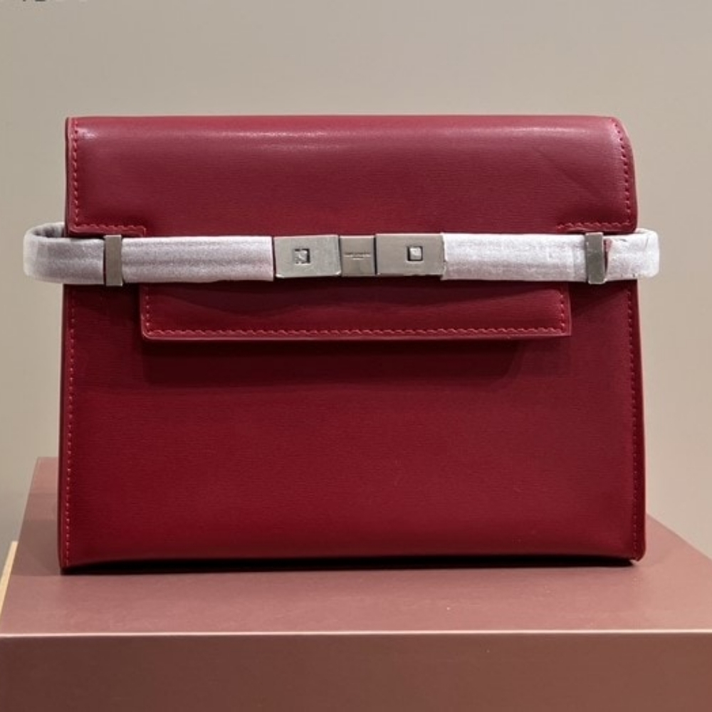 Alternative view of SAINT LAURENT MANHATTAN SMALL IN BOX RED SILVER 25CM