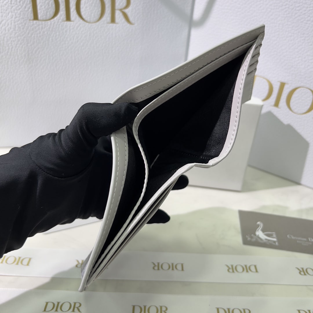 DIOR WALLET GREY CD DIAMOND CANVAS 11CM - Image 2