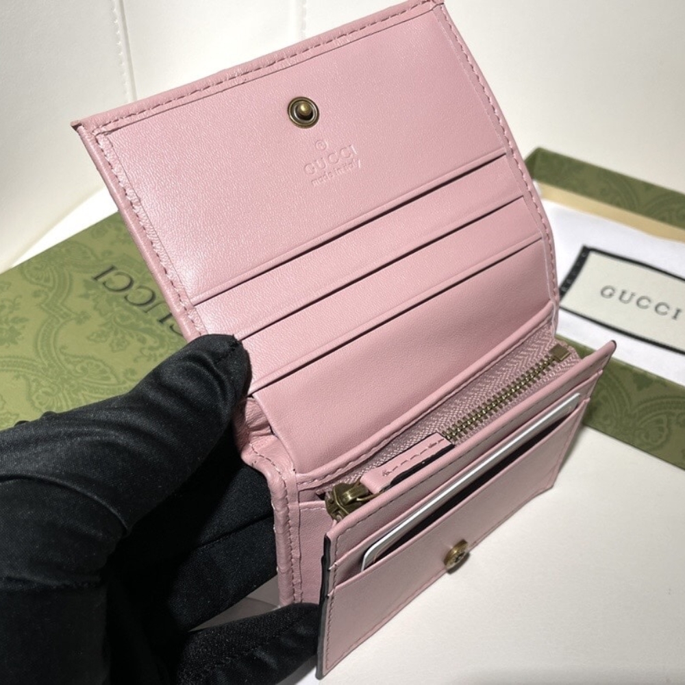 GUCCI GG MARMONT CARD CASE WALLET PINK 11CM 466492 DTD1T 6433 - Image 5