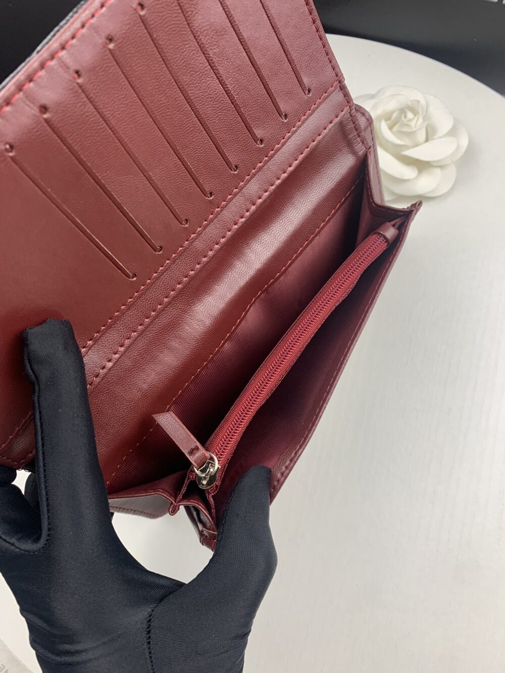 CHANEL BLACK QUILTED CLASSIC LONG FLAP WITH SILVER HARDWARE WALLET 19.5CM - Image 3