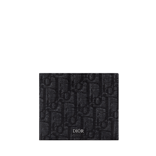 DIOR WALLET BLACK DIOR OBLIQUE JACQUARD 11CM 2ESBH072YSEH03E