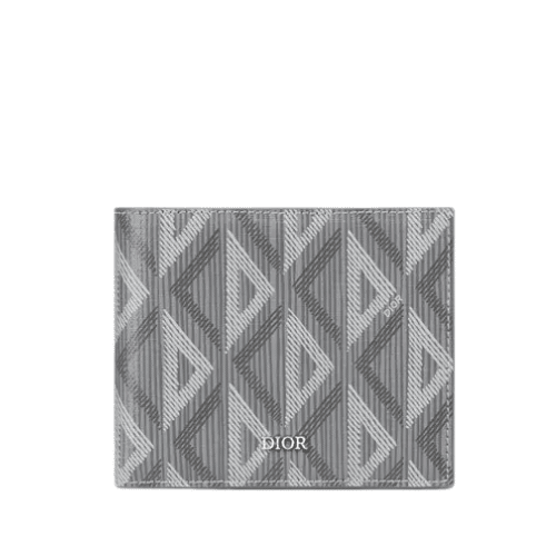 DIOR WALLET GREY CD DIAMOND CANVAS 11CM