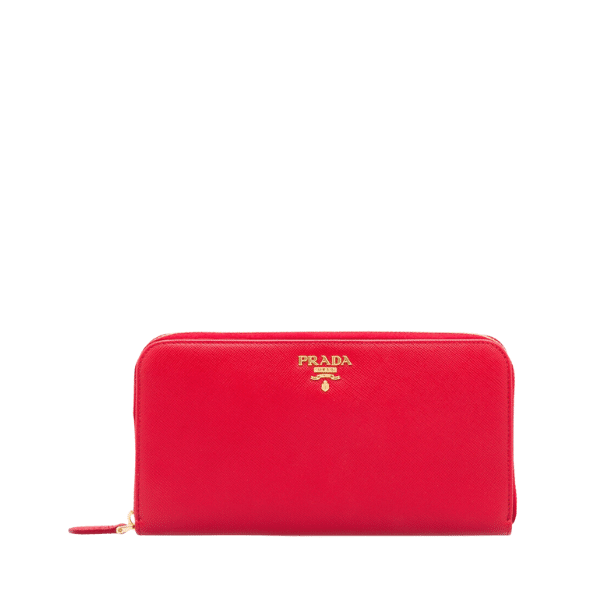PRADA LARGE SAFFIANO LEATHER WALLET FIERY RED 19CM 1ML506 QWA F068Z