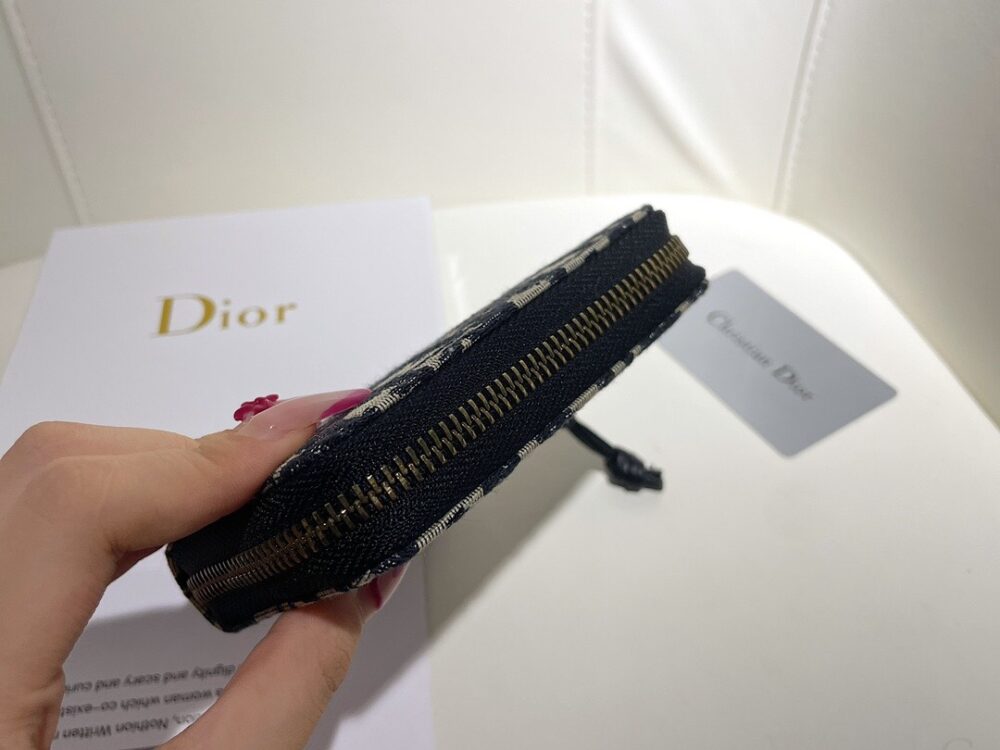 Alternative view of DIOR OBLIQUE ZIPPER WALLET COIN POUCH BEIGE AND BLACK DIOR 11CM 973981