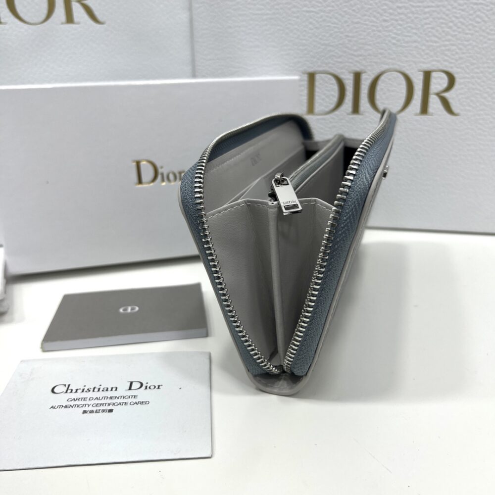 Alternative view of DIOR ZIPPED LONG WALLET GREY CD DIAMOND CANVAS 19.5CM 2ESBC252DCO H42E