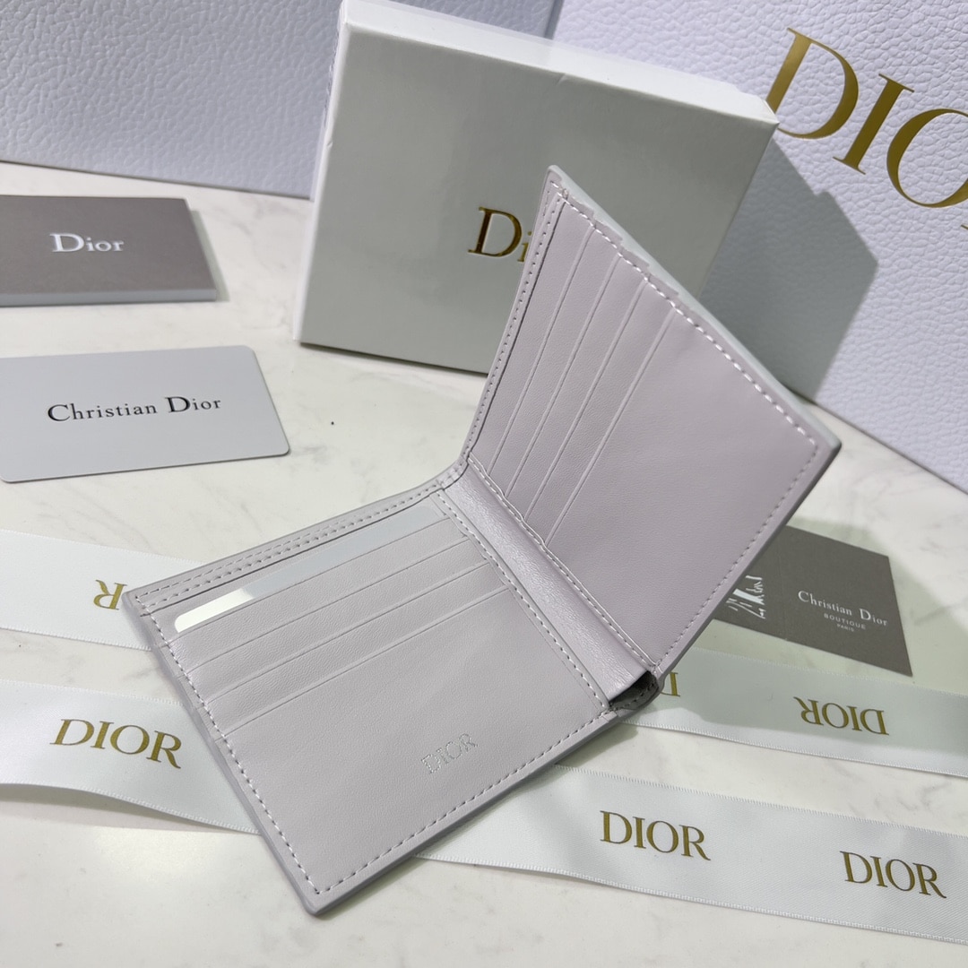 DIOR WALLET GREY CD DIAMOND CANVAS 11CM - Image 4