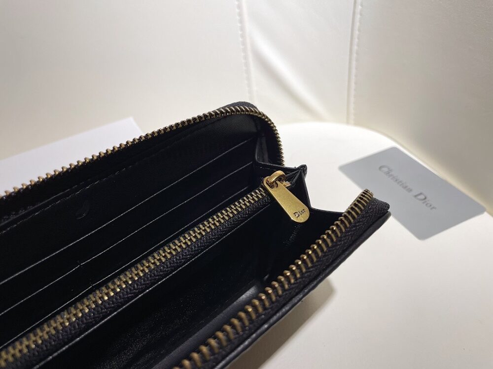 Alternative view of DIOR LONG WALLET OBLIQUE JACQUARD BLACK AND BEIGE 19.5CM
