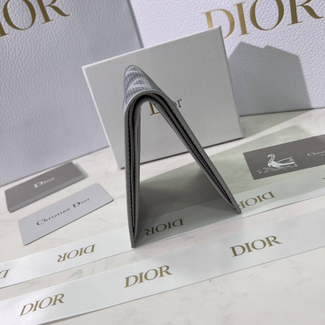 DIOR WALLET GREY CD DIAMOND CANVAS 11CM - Image 8