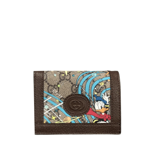 GUCCI X DISNEY DONALD DUCK WALLET DARK ROWN 11CM