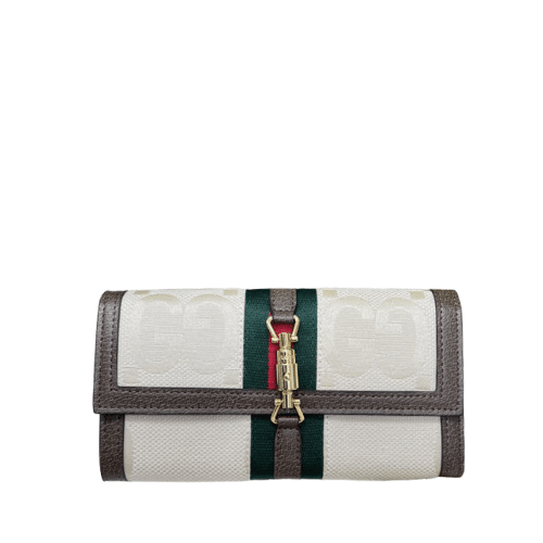GUCCI JACKIE 1961 CHAIN WALLET BEIGE AND BROWN 19CM 652681 HUHHG 8565