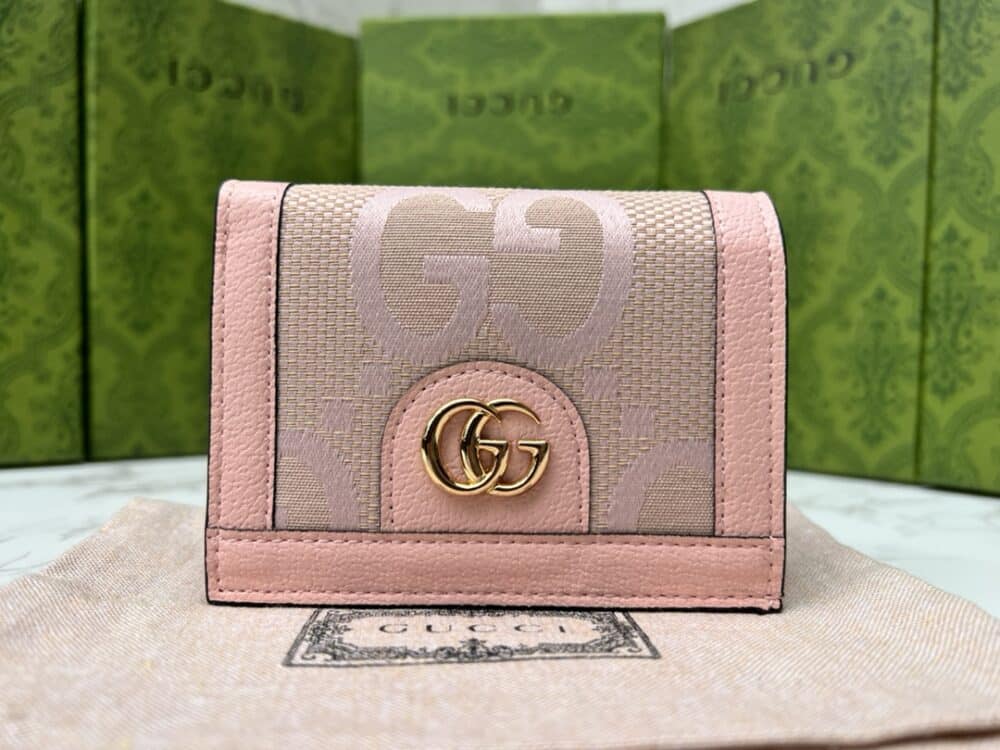 GUCCI MONOGRAM CANVAS SHORT WALLET PINK 11CM - Image 10