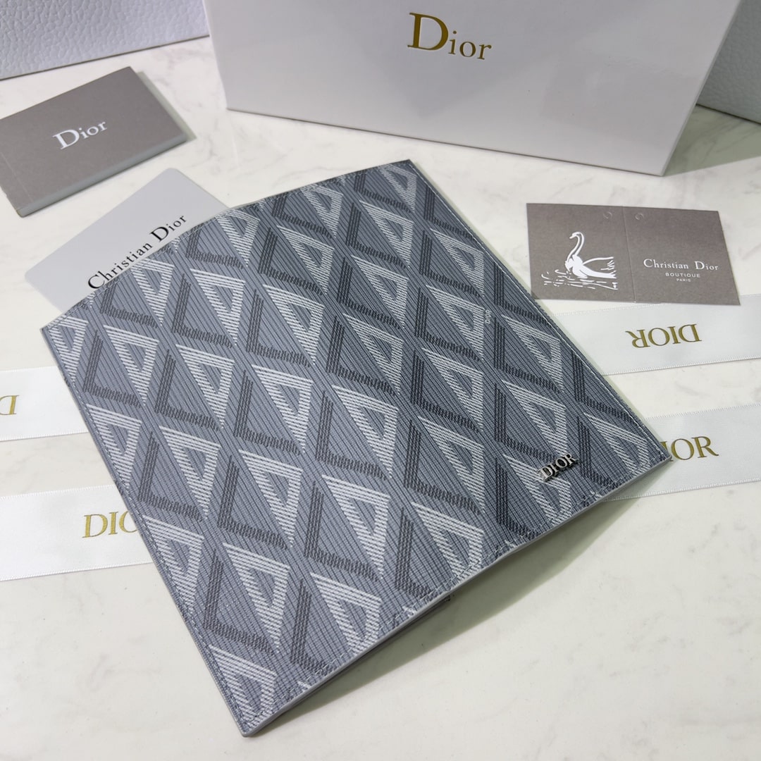 DIOR VERTICAL LONG WALLET GREY CD DIAMOND CANVAS 2ESBC002DCO H42E - Image 7