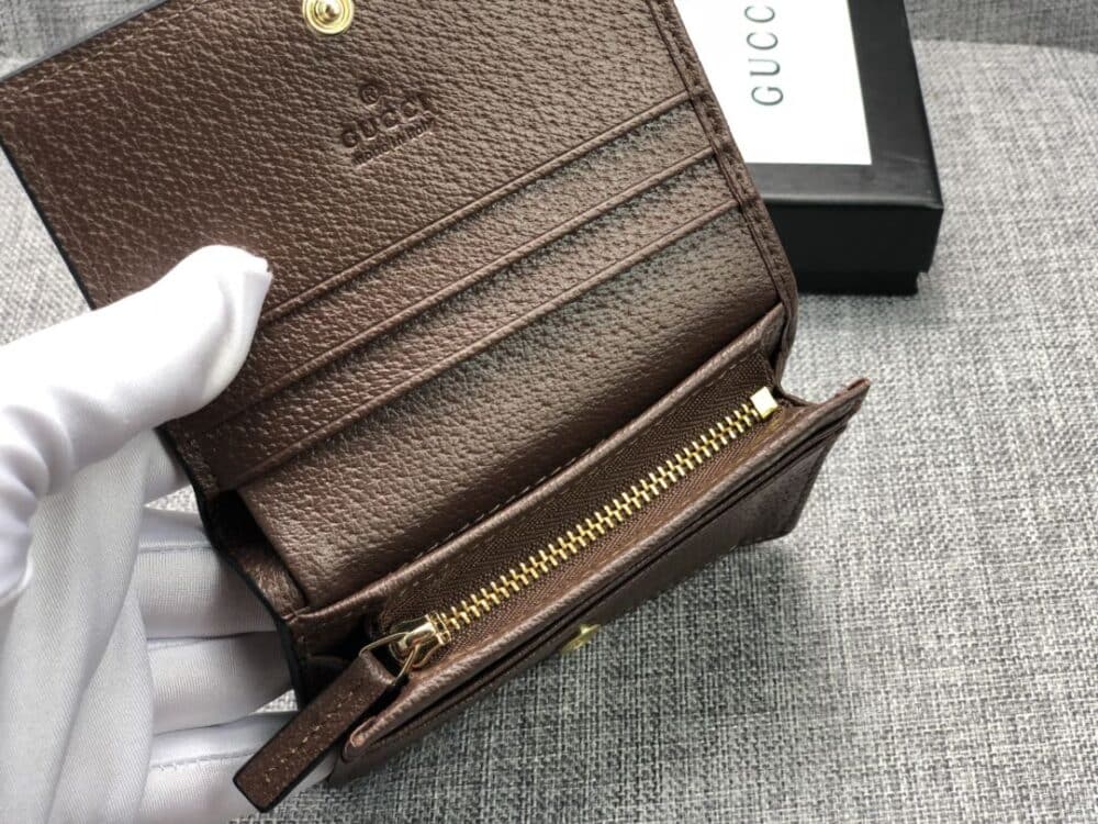 GUCCI OPHIDIA GG CARD CASE WALLET BROWN 11CM 523155 96IWG 8745 - Image 3