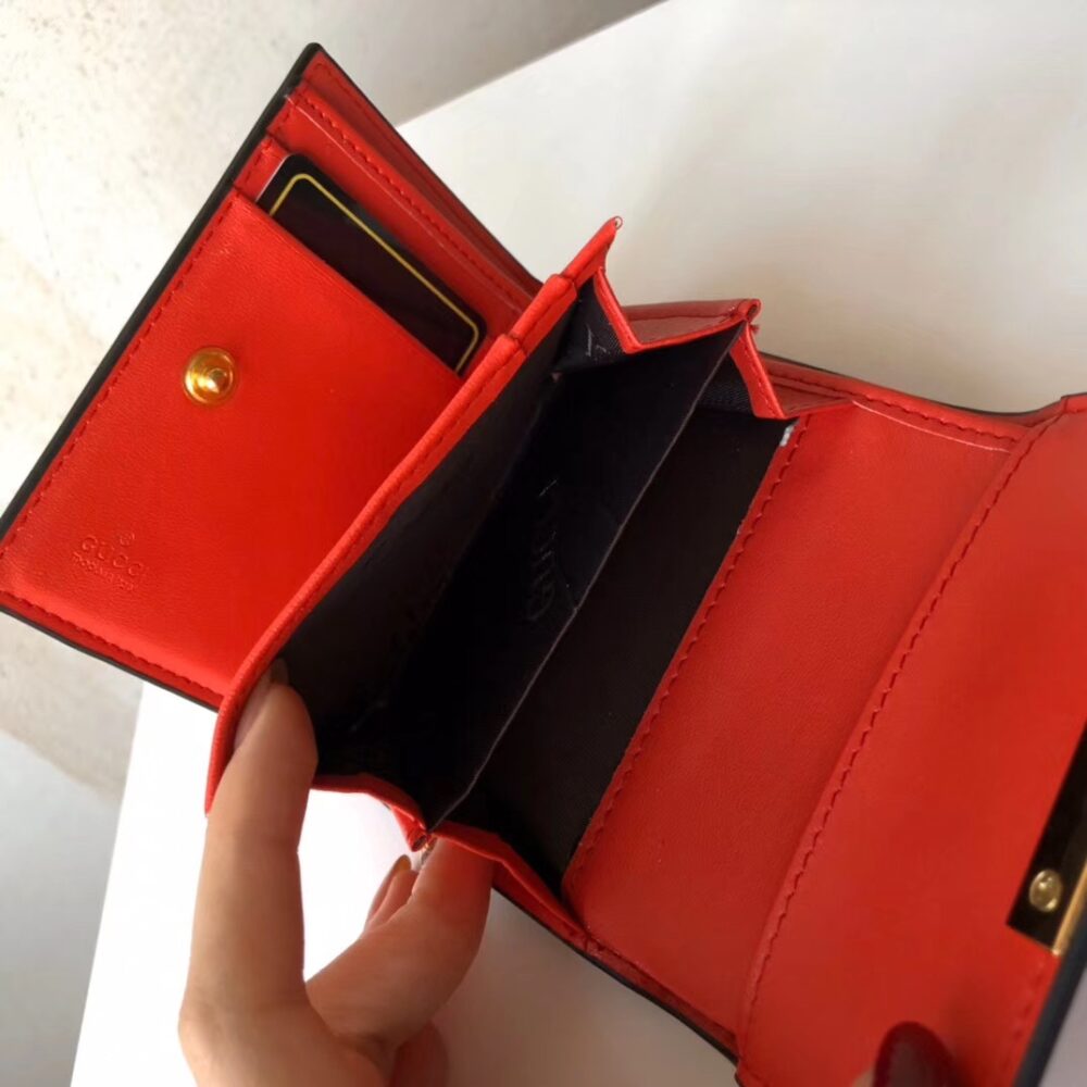 GUCCI GG SUPREME PADLOCK WALLET RED AND BEIGE 11.5CM 453355 - Image 7