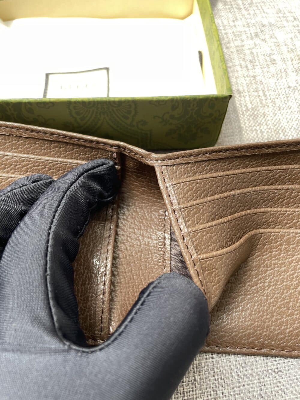 GUCCI JUMBO GG WALLET CAMEL AND EBONY CANVAS 11CM 699308 - Image 4