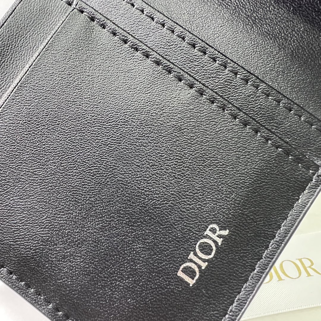 DIOR VERTICAL LONG WALLET BLACK CD DIAMOND CANVAS 17.5CM 2ESBC002DCO H43E - Image 4