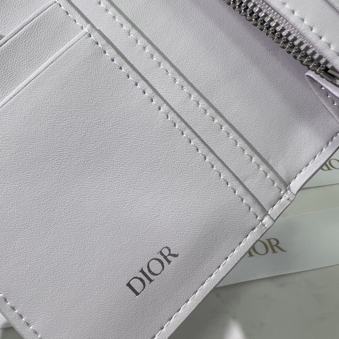 DIOR VERTICAL LONG WALLET GREY CD DIAMOND CANVAS 2ESBC002DCO H42E - Image 9