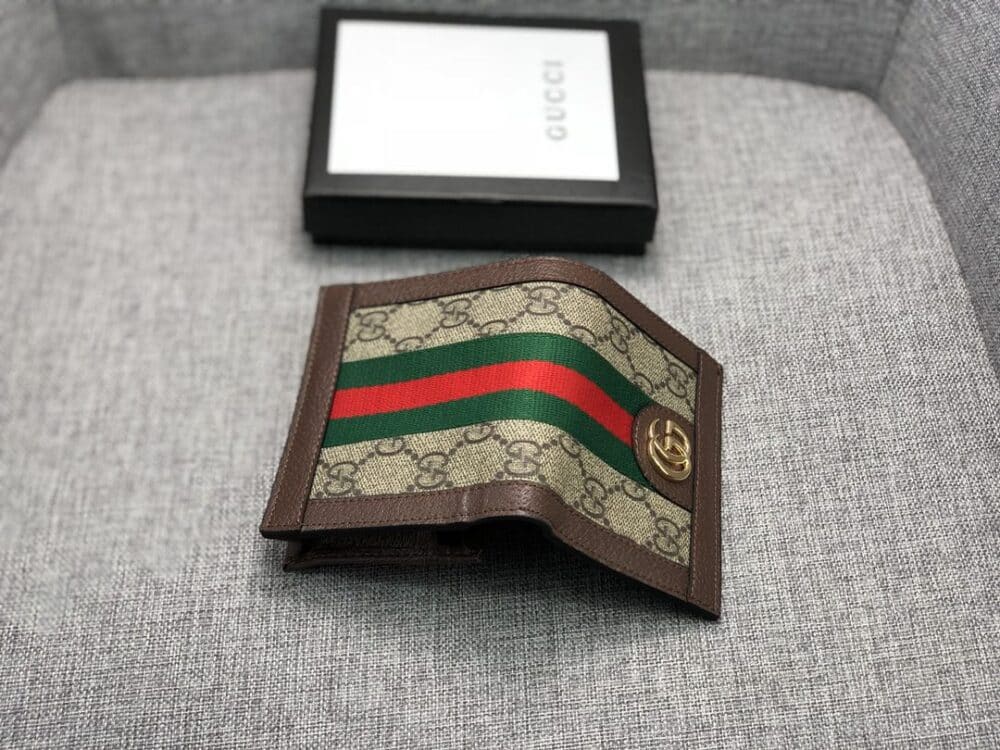 GUCCI OPHIDIA GG CARD CASE WALLET BROWN 11CM 523155 96IWG 8745 - Image 5