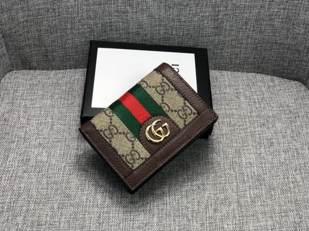 GUCCI OPHIDIA GG CARD CASE WALLET BROWN 11CM 523155 96IWG 8745 - Image 6