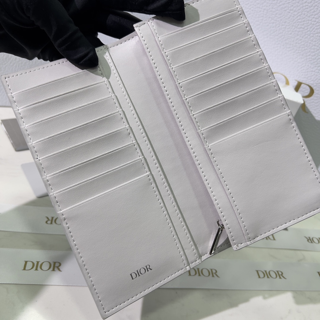 DIOR VERTICAL LONG WALLET GREY CD DIAMOND CANVAS 2ESBC002DCO H42E - Image 2