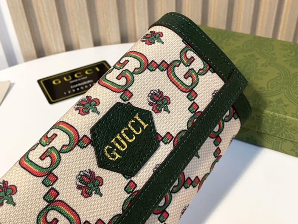 GUCCI LONG WALLET GREEN AND BEIGE 19CM - Image 6