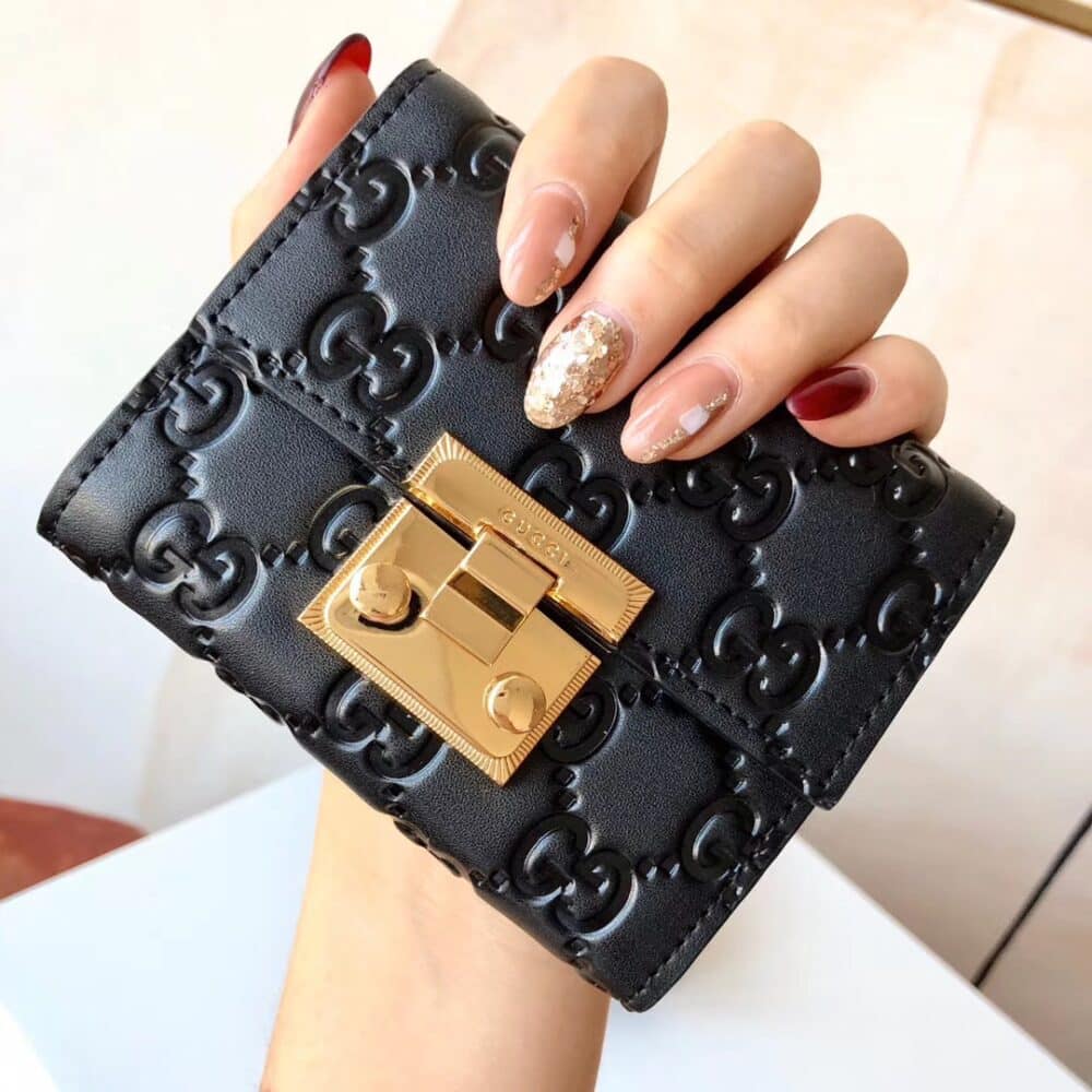 GUCCI PADLOCK WALLET BLACK 11.5CM 455658 - Image 7