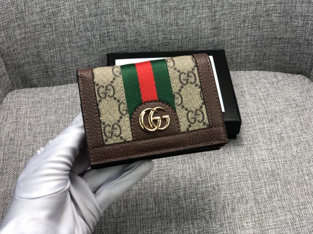 GUCCI OPHIDIA GG CARD CASE WALLET BROWN 11CM 523155 96IWG 8745 - Image 7