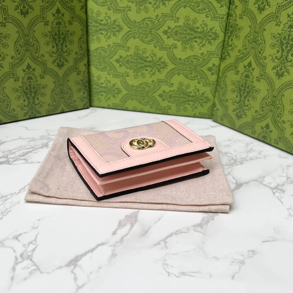 GUCCI MONOGRAM CANVAS SHORT WALLET PINK 11CM - Image 7